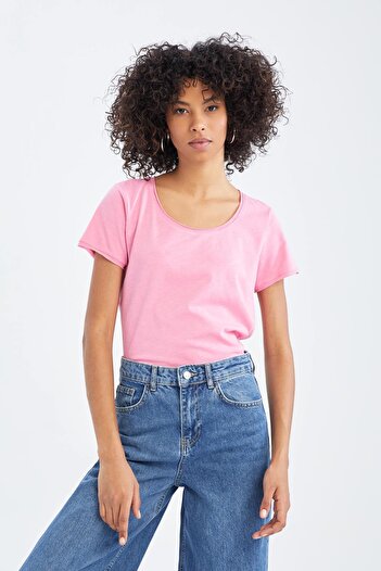 DeFacto Regular Fit Crew Neck Κοντό μανίκι 100% βαμβακερό T-shirt K1508az22sm