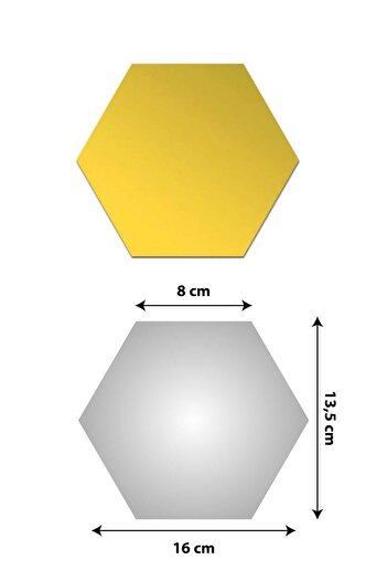 Dekonil Bal Peteği Altıgen Kendinden Yapışkanlı Pleksi Ayna 13,5 cm*16 cm (5 Adet )