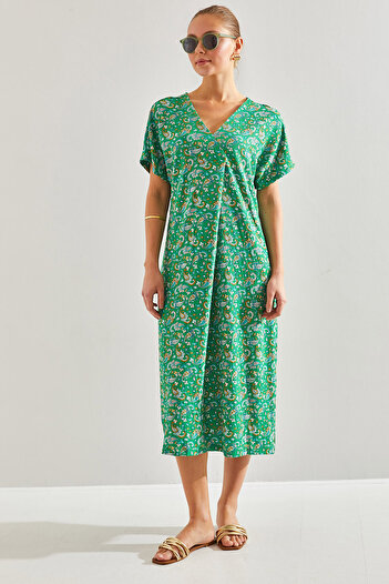 Bianco Lucci Women's V-Neck Patterned Dress60201007