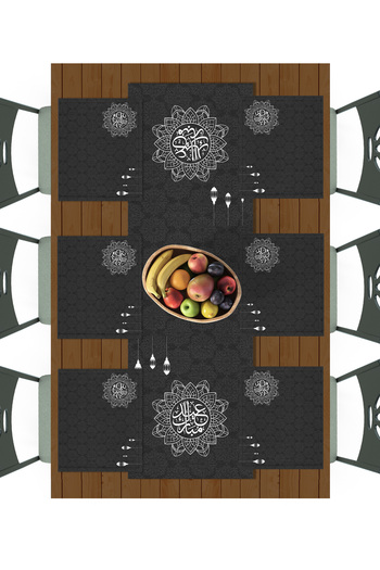 Filamente Ramadan Runner + 6 Pieces of American Service / Table Set / Stain Resistant and Washable Micropetek Fabric