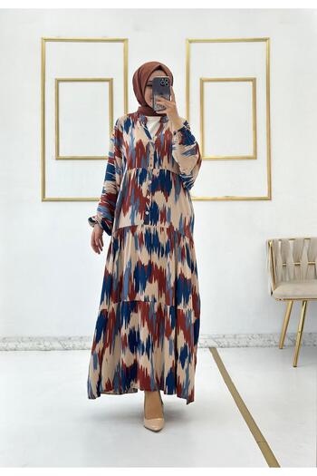 Moda Krash BOTTY PATTERNED VISCOSE SUMMER DRESS