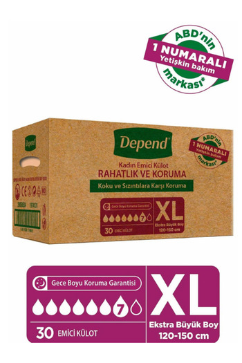 Depend Absorbent Panties Extra Large Size Xl Size (waist Size 120-150 cm) 30 Pieces