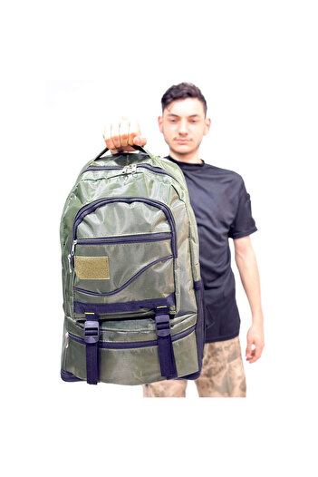 Asker Kolisi 55+10 Liter Khaki Mountaineer - Επεκτάσιμο σακίδιο πλάτης για κάμπινγκ εξωτερικού χώρου