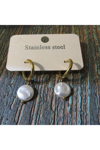 stainless steell SEDEFLİ SALLANTILI KÜPE