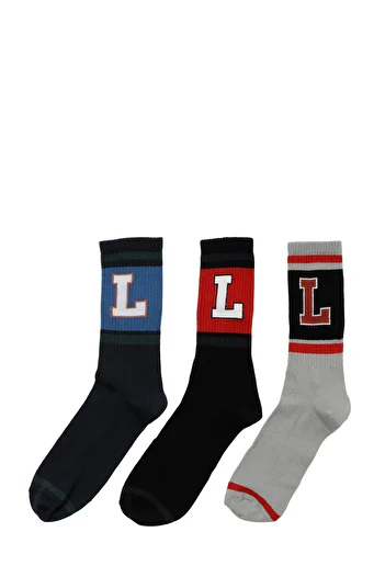 lumberjack ML COLLEGE 3LU 34US 4FX Black Men's Socks