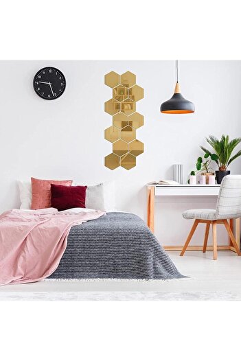 Dekonil Bal Peteği Altıgen Kendinden Yapışkanlı Pleksi Ayna 13,5 cm*16 cm (5 Adet )