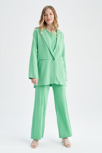 DeFacto Regular Fit Linen Blended Blazer Jacket Z0353az22hs