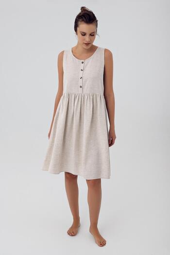 Artış Linen Sleeveless Maternity Dress