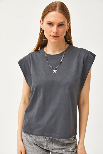 Olalook Women's Smoked Underarm Piece Bat T-Shirt TSH-19000330