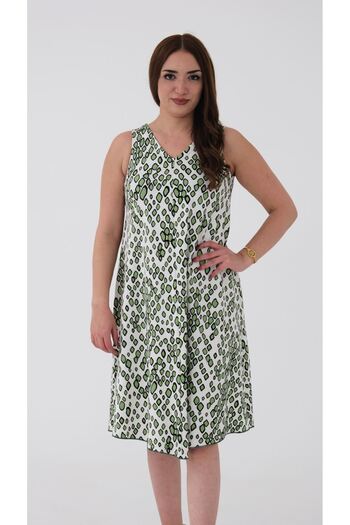 Blues Outlet ROCHIE DE FEMEI CU MÂNECĂ ZEROĂ, CU GÂTUL ÎN V, PIETANATĂ-VERDE