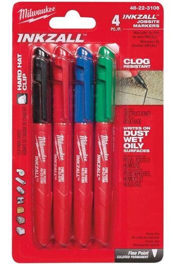 Milwaukee 4 Different Colored Marker Pens