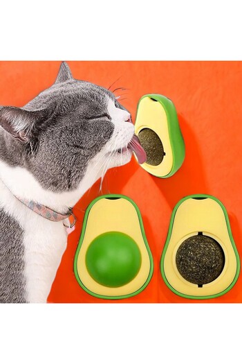 tugceshopping Catnip Play Ball Cat Toy Ball Cute Avocado Catnip Toy Cat Lick Ball 1 Piece