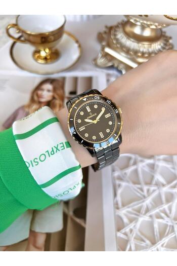 Essence Ceramic & Steel Cord Blackening Does Not Throw Color 50Mt Water Resistant Women's Wristwatch BES6750FE