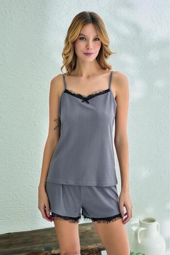 Estiva Women's Lycra Viscose Summer Pajama Set with Rope Strap Shorts