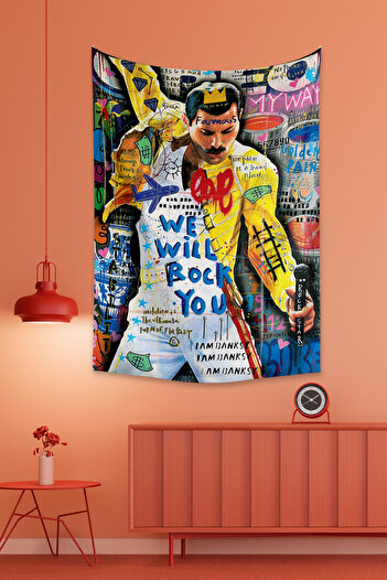 Vagonik Covor de perete cu graffiti Queen Freddie Mercury Pop Art