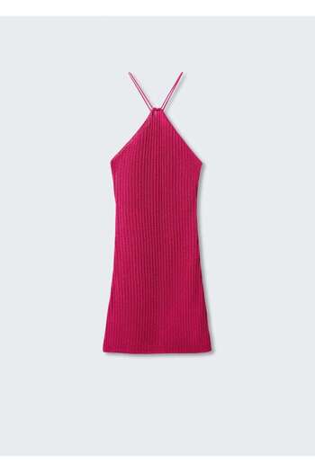MANGO Woman Halter Yaka Dantel Elbise
