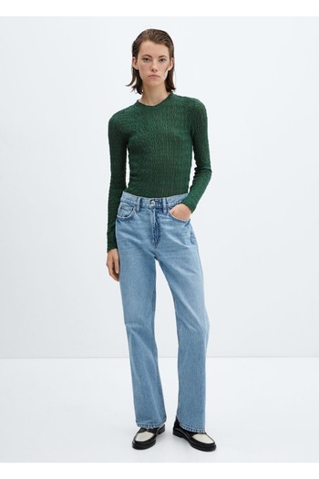 MANGO Woman Gathered Knitwear T-Shirt
