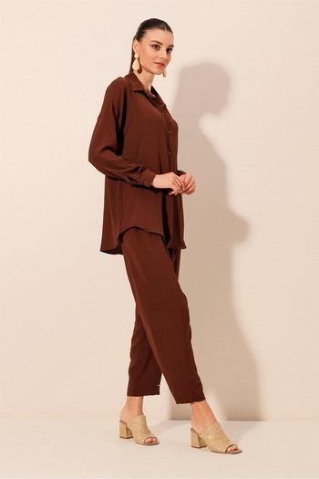 Bigdart 6593 Μοντέλο - Καφέ Oversize Διπλό Σετ