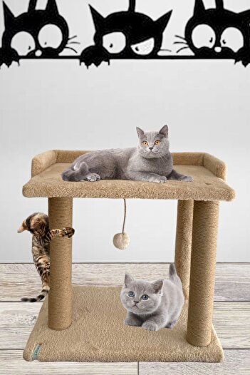 Nursoft Cat Scratcher with Terrace and Sleeping Pompom