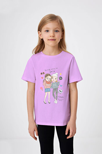 ADABEBEK Girl Friends Printed Girl's T-Shirt