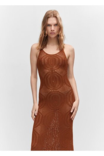 MANGO Woman Perforated woven long dress