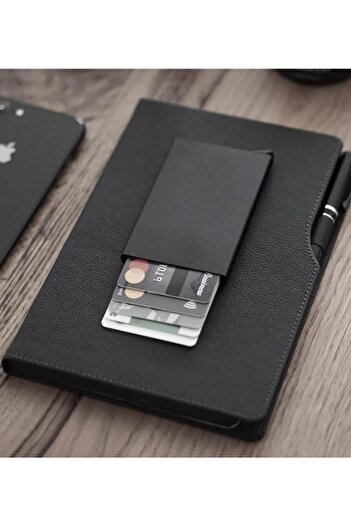 cgderi Мінімалістичний металевий гаманець - Нове покоління, блокування RFID, для жінок і чоловіків (ЧОРНИЙ)