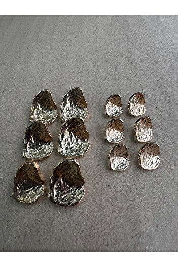 ODDA TASARIM ATÖLYESİ Asymmetric cambered shell model light gold button set
