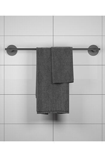 Sas Haus Bathroom Accessory Set Round Towel Holder with Cover Toilet Paper Holder Set of 2 Black