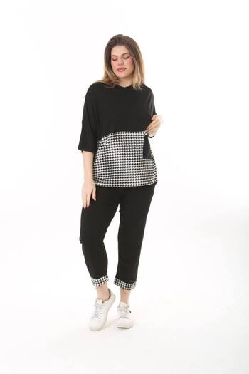 mami butik Large Size Pocketed GARNISH Viscose COMBED TRUVAKAR ARM CAPRY DOUBLE SET