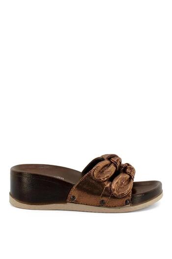 Pierre Cardin PC-7029 Wedge Heel Women's Slippers-bronze