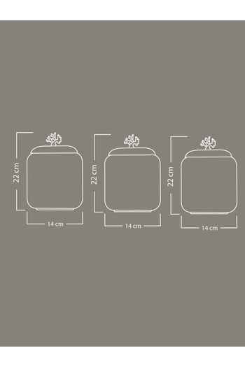 ferayhome Spice Store Large Set of 3 White Gold Marble Patterned Gold Cover Ferme Home - 1.4 Litre Volume
