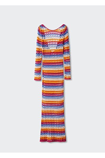 MANGO Woman Çok Renkli Dantel Elbise