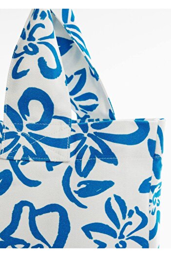 MANGO Woman Çiçek desenli tote çanta