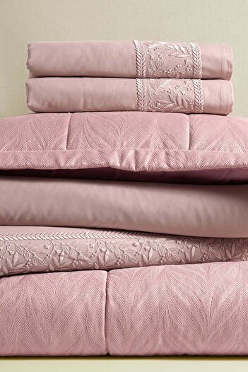 Elart Dowry Package 9 Pieces (Bed Cover + Duvet Cover Set) Liza Dried Rose