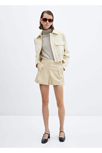 MANGO Woman Cuffed, mid-waisted shorts