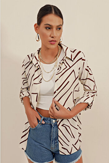 Bigdart 3721 Graphic Patterned Shirt - B.brown