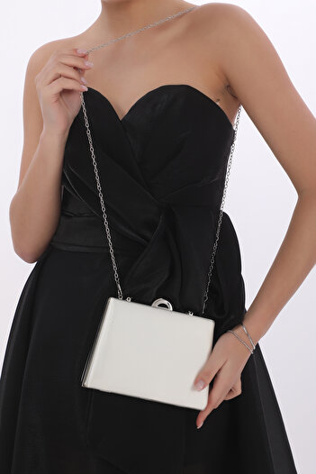womenacs Pearl Color Satin Fabric Evening Dress Portfolio Clutch Women Bag New Season