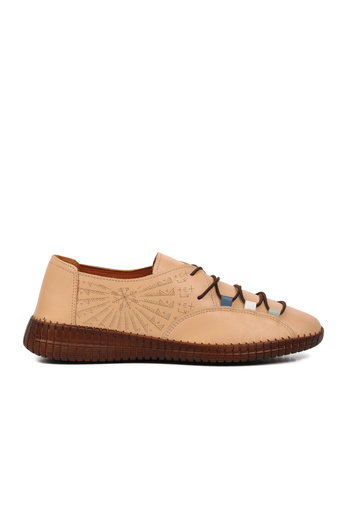 Venüs 24370001Y Beige Genuine Leather Women's Casual Shoes