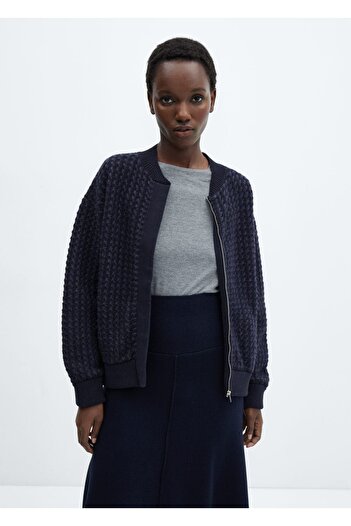 MANGO Woman Jachetă Bomber Tricotaj