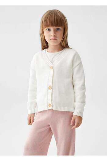 MANGO Kids White Cardigan for Kids