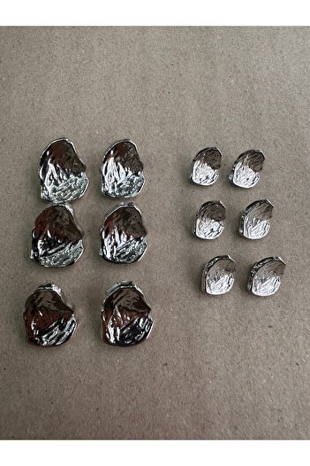 ODDA TASARIM ATÖLYESİ Asymmetric cambered shell model silver button set