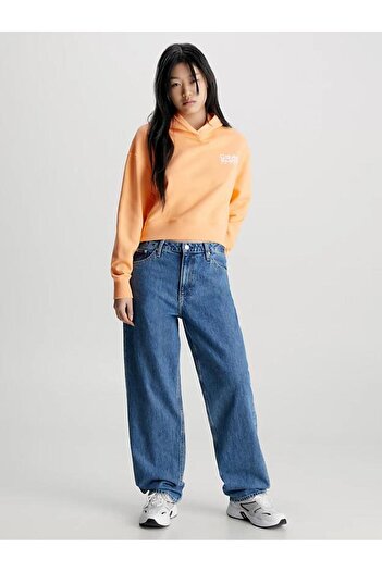 Calvin Klein Colorful Artwork Cropped Hoodıe