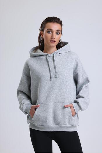 Miss Murem Cap.Oversize 3 Rope Sweatshirt-GREY MELANGE