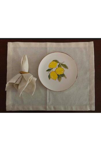ALTINPAMUK Natural Raw Linen American Service 30x45 2-Piece Beige
