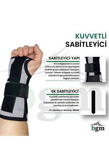 bgm Hand Wrist Splint High Quality Static Hand Wrist Splint with Metal Support Right-left Reversible