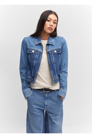 MANGO Woman Contrast Denim Jacket
