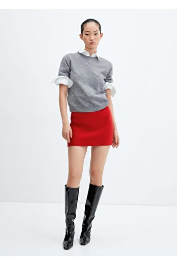 MANGO Woman Knitwear Mini Skirt