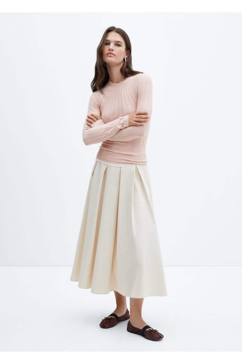 MANGO Woman Gerippter Pullover mit hohem Kragen