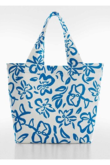 MANGO Woman Çiçek desenli tote çanta