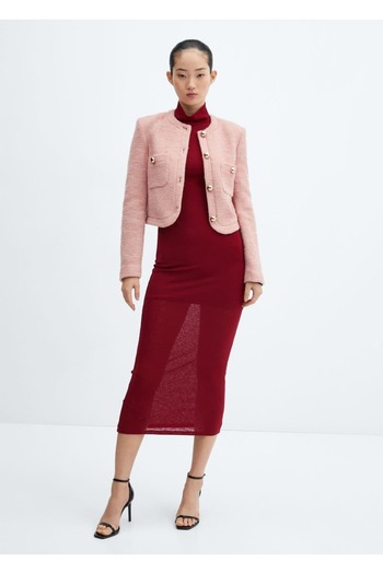 MANGO Woman High Collar Midi Dress